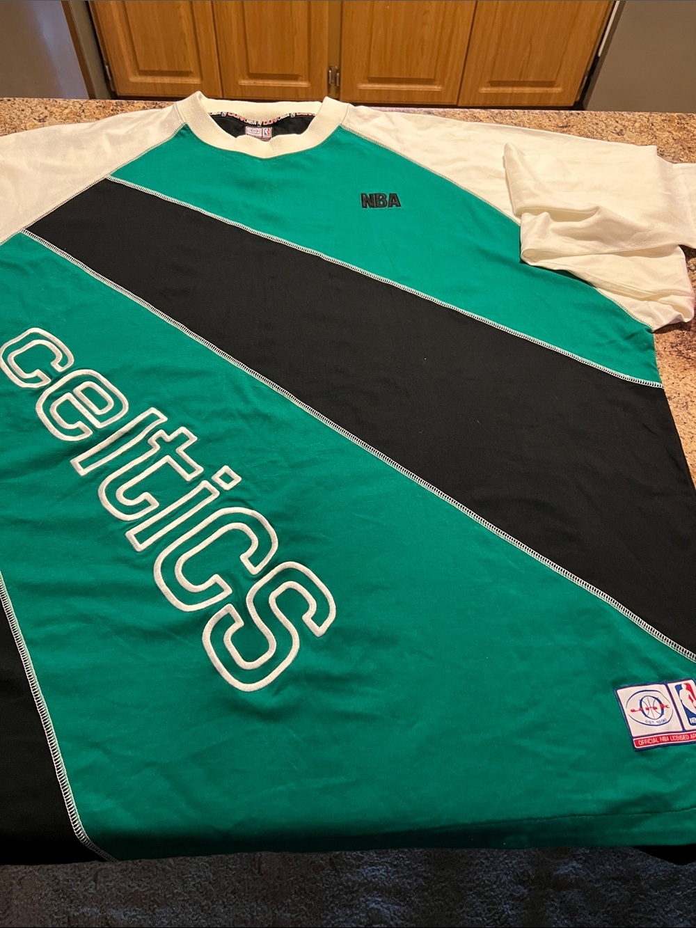 NBA Celtics Green and Black Raglan Team Shirt Sz 6XL long sleeve